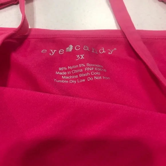 Eye Candy Camisole Womens Plus 3X Pink Adjustable Straps Stretch Tank Top NWOT - Picture 6 of 6